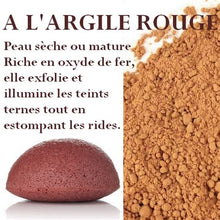 Charger l&#39;image dans la galerie, Eponge Konjac à l&#39;Argile Rouge
